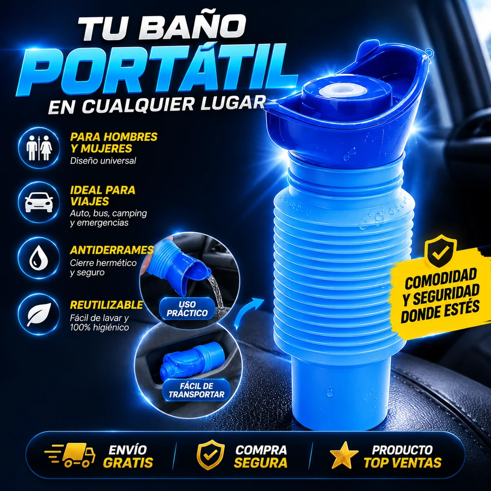 EmergencyGo™ Orinal Portátil Plegable — Urinario de Emergencia Antifugas